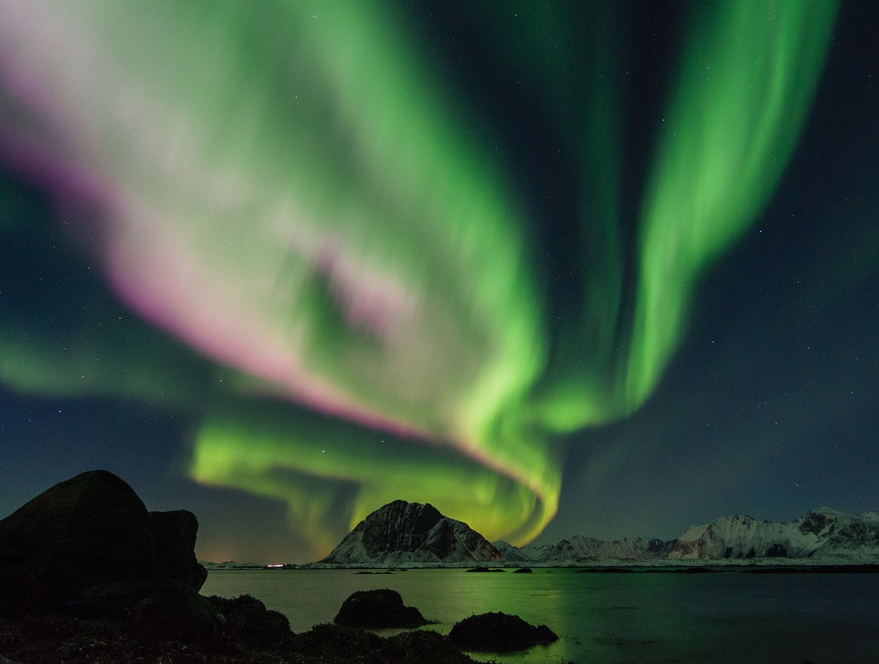 Polarlichter in Norwegen auf den Lofoten