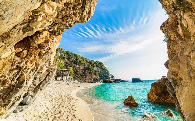 Abgelegene Bucht auf der Insel Korfu