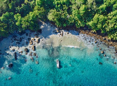 Insel Silhouette Urlaub auf den Seychellen