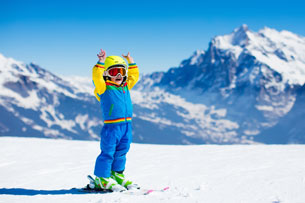 Ski fahren mit Kindern