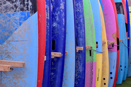 Surfbretter am Strand auf Fuerteventura