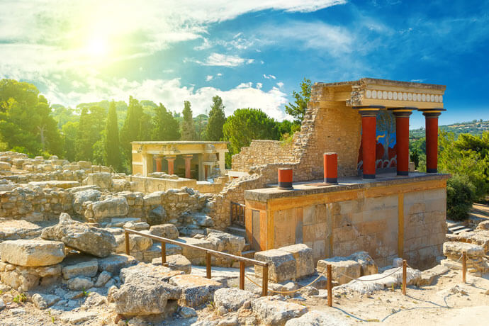 Blick auf den Nordeingang vom Palast Knossos