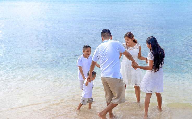 Familie am Strand