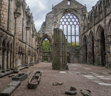 Die Ruine der Abtei des Palace of Holyrood