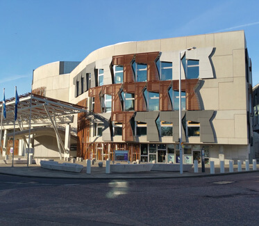 Das schottische Parlament in Edinburgh