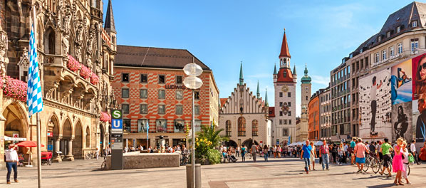 Blick auf den Marienplatz in München