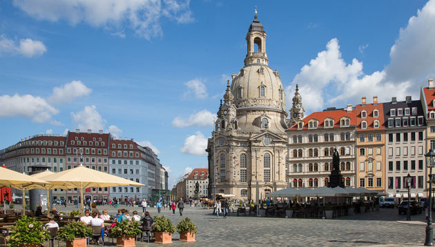 Blick auf die Frauenkirche in Dresden