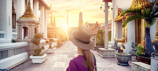 Sonnenaufgang am Tempel Wat Pho