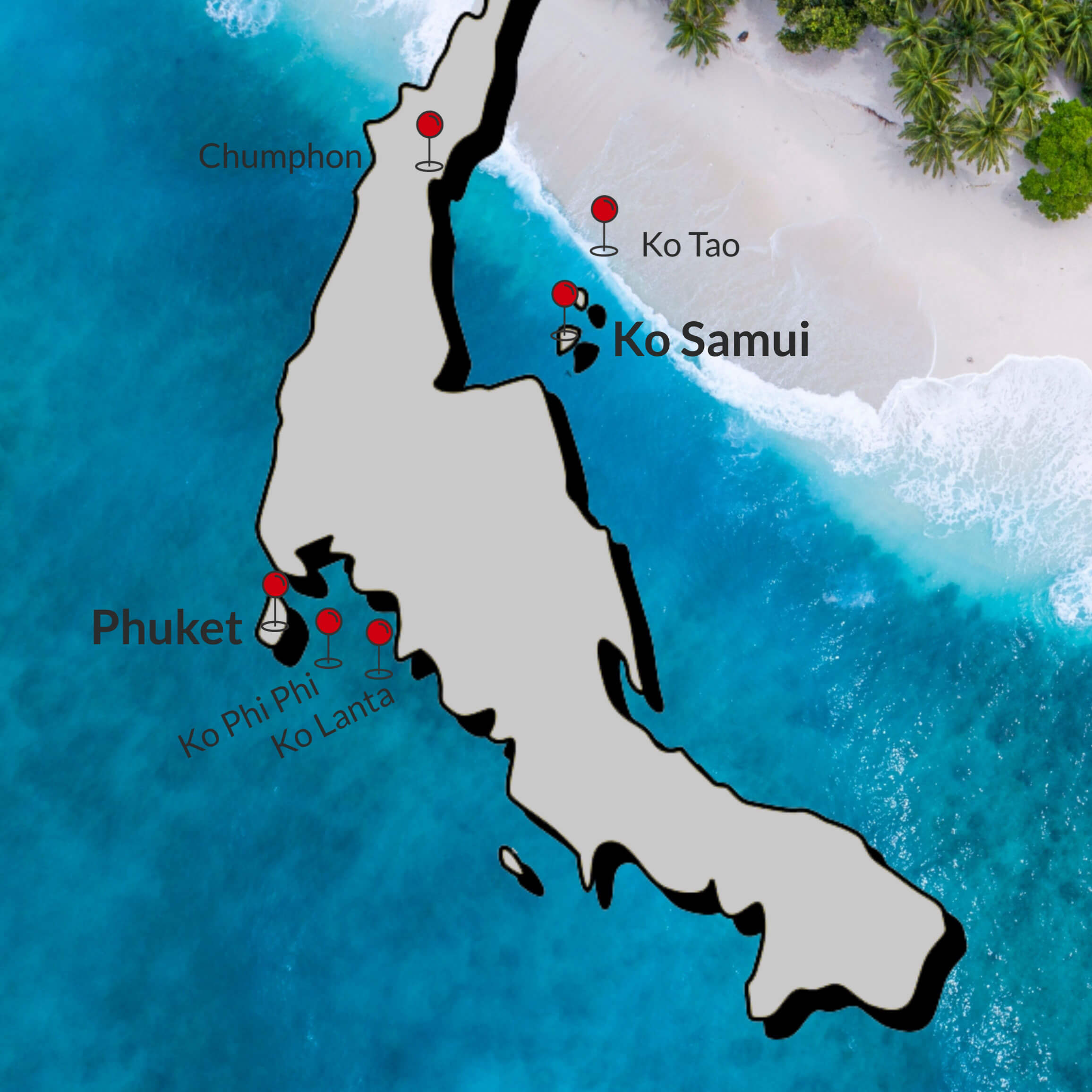 Route im Süden Thailands fürs Insel-Hopping