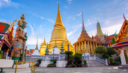 Tempel Wat Phra Kaeo im Königspalast in Bangkok.